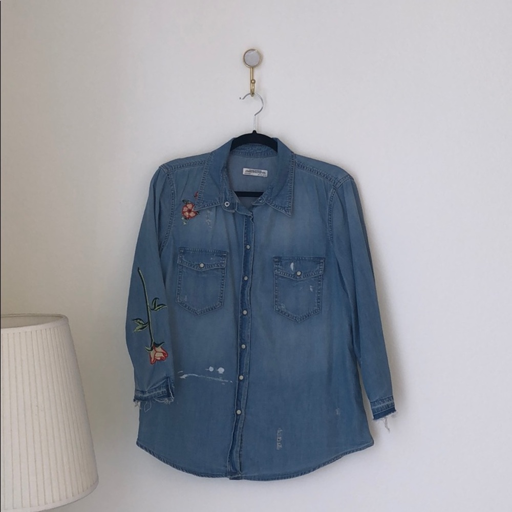 NWOT Zara Denim Button Down
